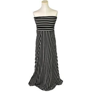 Striped Strapless Maxi Dress 